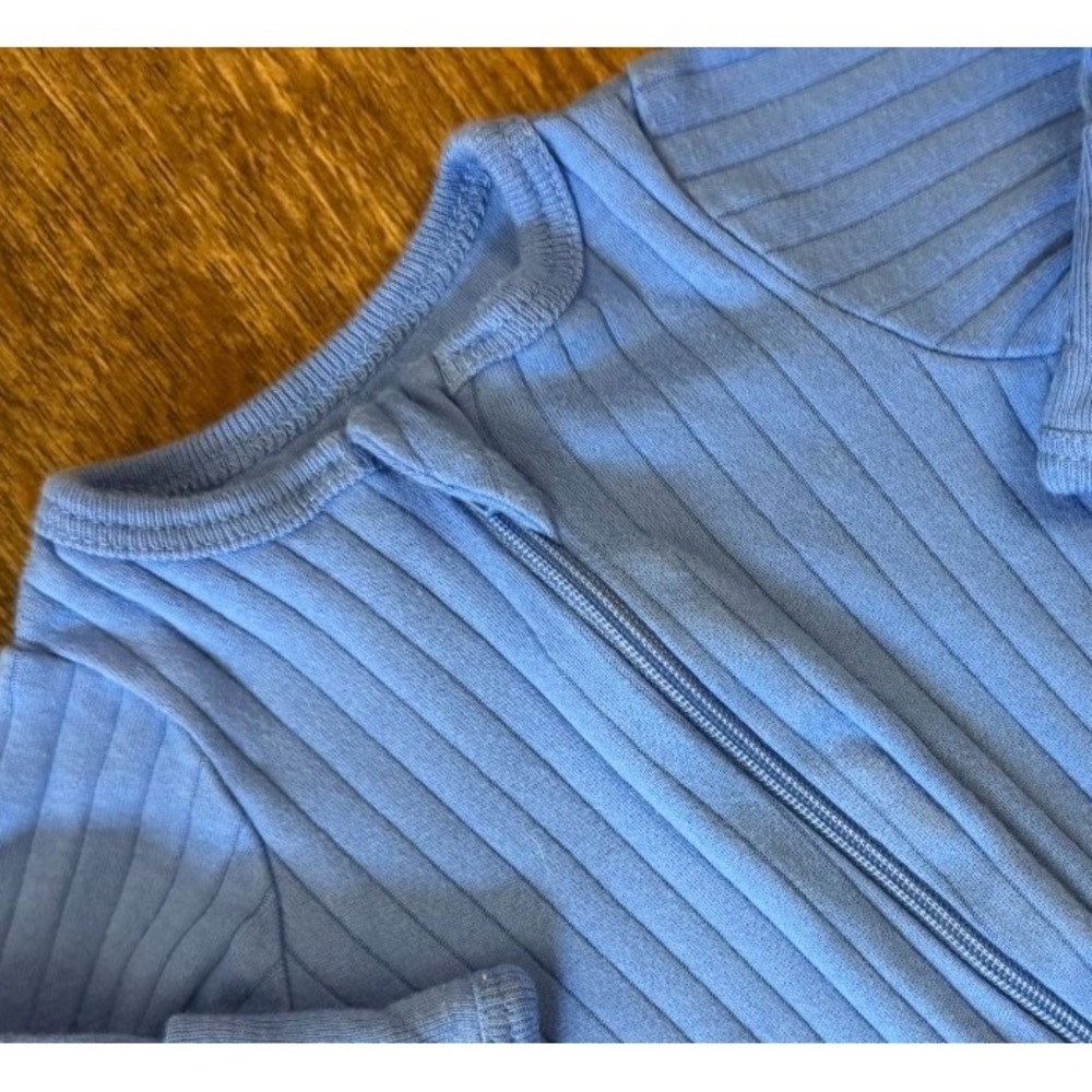 Baby Boy Preemie Lot Sleepers Rompers Zippered Outfits Clothes Blue Ribbed Shark - Picture 5 of 8